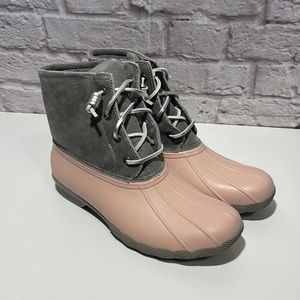 Sperry Women's Saltwater Leather Metallic Lace Boots